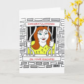 女子離れ脱獄おめでとう カード (黄色い花)