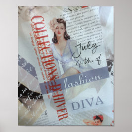 女子静かヴィンテージ芸術 ポスター