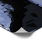 女子顔イン抽象芸術グレー ポスター (角)