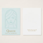 女子顔ブルーイヤリングディスプレイカード (正面&裏面)