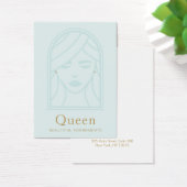 女子顔ブルーイヤリングディスプレイカード (デスク)