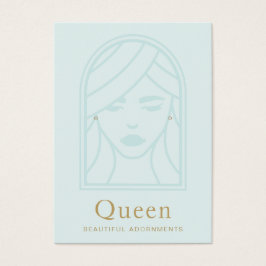 女子顔ブルーイヤリングディスプレイカード