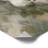 女子食べ物を与え白兎の印象派絵を描家 ポスター (角)