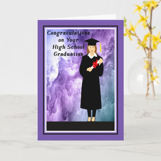 女子高校卒業カード カード (黄色い花)