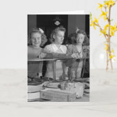 女子高生1940年代 カード (黄色い花)