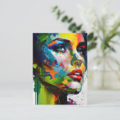 女子鮮やか顔はがき事業マーケティング ポストカード (スタンド正面)