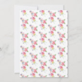 女子1歳の誕生日ウッドランドピンクフローラ 招待状 (裏面)