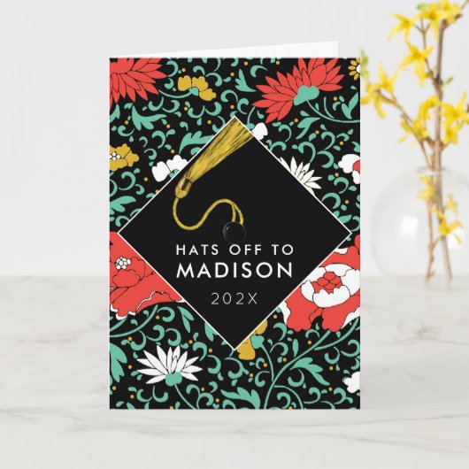 女子10代の卒業カード カード (黄色い花)