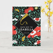 女子10代の卒業カード カード (黄色い花)