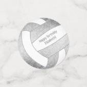 女子10代グレーシルバーのバレーボールパーティー コンフェッティ (スモール正面)