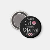 女子10代女子バレーボールシャツかわいい マグネット (正面/裏面)