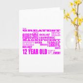 女子12誕生日素晴らし:ピンク12歳 カード (黄色い花)