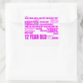 女子12誕生日素晴らし:ピンク12歳 スクエアシール (バッグ)