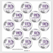 女子13人の男子パープルグレイのサッカーチームのセット シール (シート)