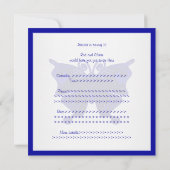 女子13誕生日コバルトブルーバタフライシルバー 招待状 (裏面)