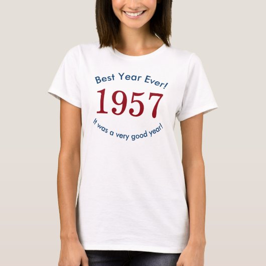 女子1957年♥最高の年前!60誕生日シャツ Tシャツ (正面)