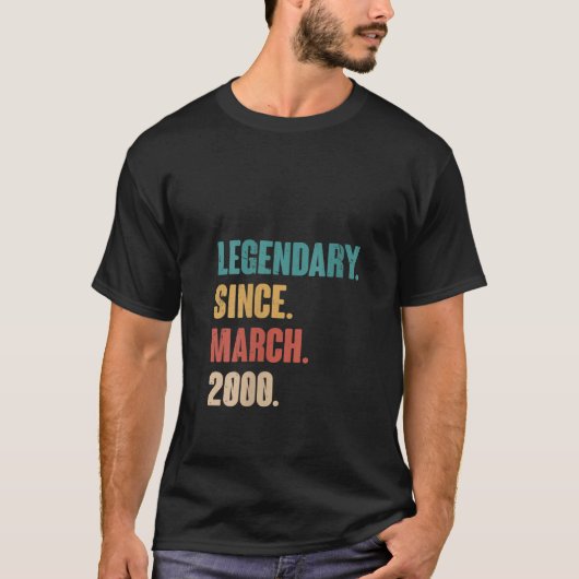 女子23歳ヴィンテージ2000誕生日3月23日 Tシャツ (正面)