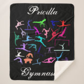 女子25体操ポーズパーソナライズされた シェルパブランケット (正面)