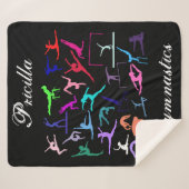 女子25体操ポーズパーソナライズされた シェルパブランケット (正面(横))