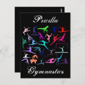 女子25体操ポーズパーソナライズされた ポストカード (正面/裏面)