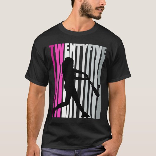 女子25期野球誕生日ソフトボールクイーンベース Tシャツ (正面)