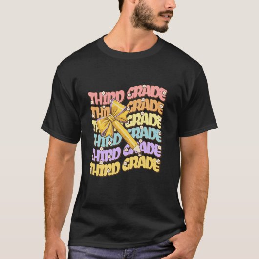 女子3年生ペンシルコケット弓キッドバック Tシャツ (正面)