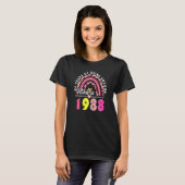 女子34年レオパード素晴らしレインボー3 Tシャツ (正面フル)