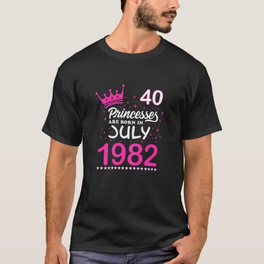 女子40歳の誕生日ティーピンクプリンセス生まれ Tシャツ (正面)