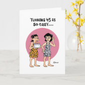 女子45番誕生日カードユーモア カード (黄色い花)