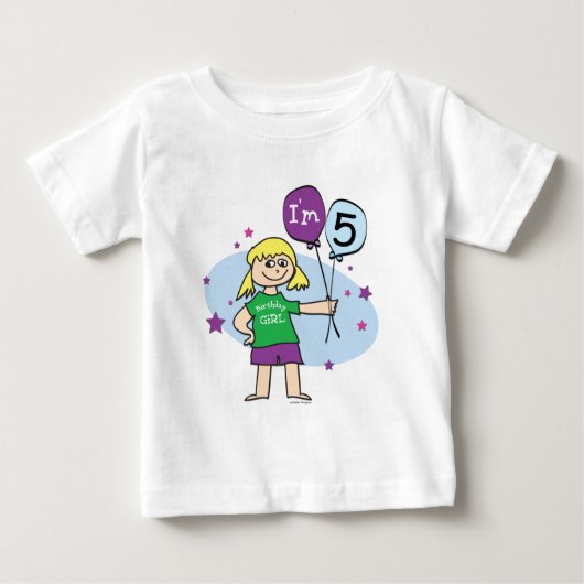女子5位誕生日Tシャツ ベビーTシャツ (正面)
