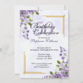 女子50歳バースデーパーティーフローラクラシックエレガント 招待状 (正面)