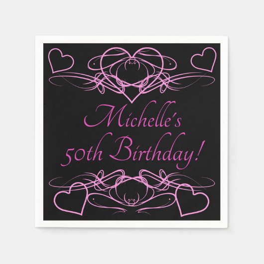 女子50誕生日 スタンダードカクテルナプキン (正面)