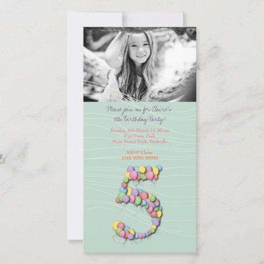 女子5thバースデーパーティーバルーン (正面)