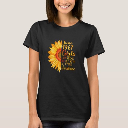 女子6月女子1967年55誕生日55年 Tシャツ (正面)