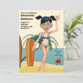 女子60誕生日🎉ビーチビキニパーティー 招待状 (スタンド正面)