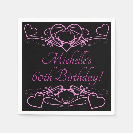 女子60誕生日 スタンダードカクテルナプキン (正面)