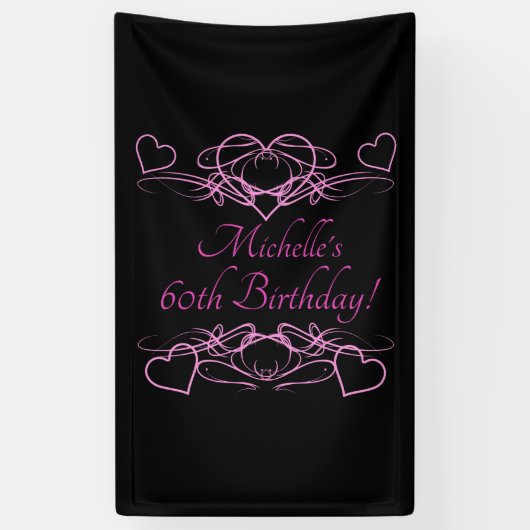 女子60誕生日 横断幕 (縦)