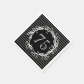 女子70誕生日白黒灰色渦巻形の スタンダードカクテルナプキン (角)