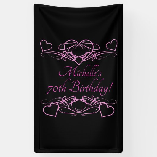 女子70誕生日 横断幕 (縦)