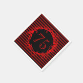 女子75位誕生日黒赤渦巻形の スタンダードカクテルナプキン (角)