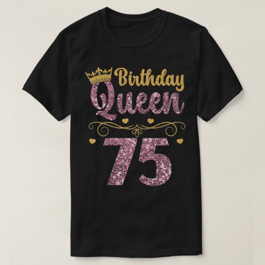 女子75女王誕生日75年75年 Tシャツ (デザイン正面)