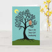 女子8年生の卒業カー頭が切れるド カード (黄色い花)