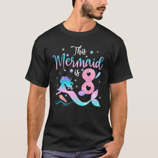 女子8誕生日この人魚は8歳Cos Tシャツ (正面)