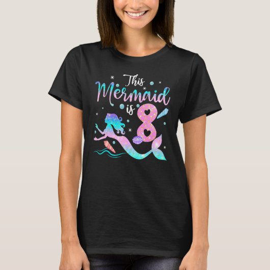 女子8誕生日この人魚は8歳Cos Tシャツ (正面)