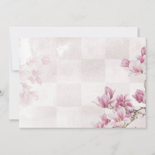 女子80歳の誕生日パーティー|モーブ·マグノリア 招待状 (裏面)