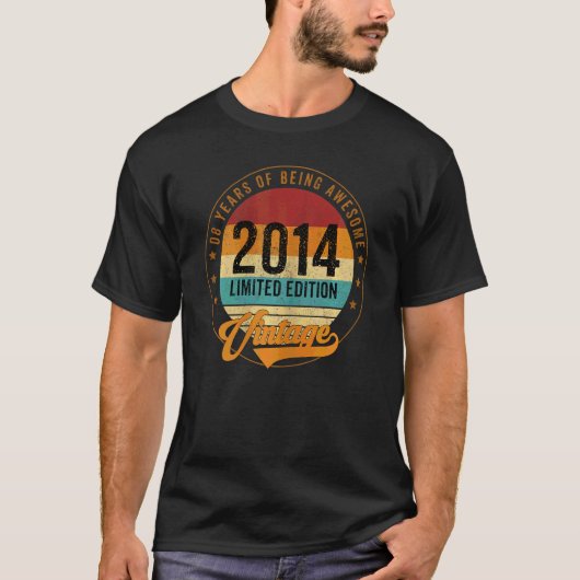 女子8th誕生日ヴィンテージ2014ヴィンテージ8年 tシャツ (正面)