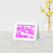 女子9誕生日：ピンク素晴らしク9歳 カード (黄色い花)