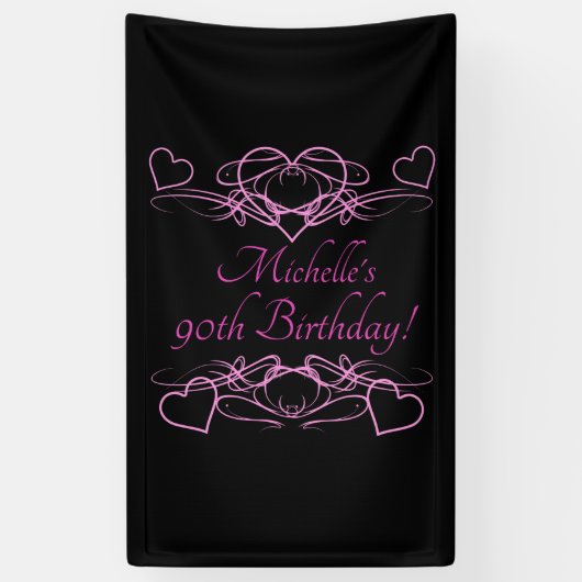 女子90誕生日 横断幕 (縦)