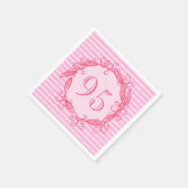 女子95誕生日美色ピンク渦巻形の スタンダードカクテルナプキン (角)