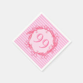 女子99誕生日ビューティフルピンク渦巻形の スタンダードカクテルナプキン (角)